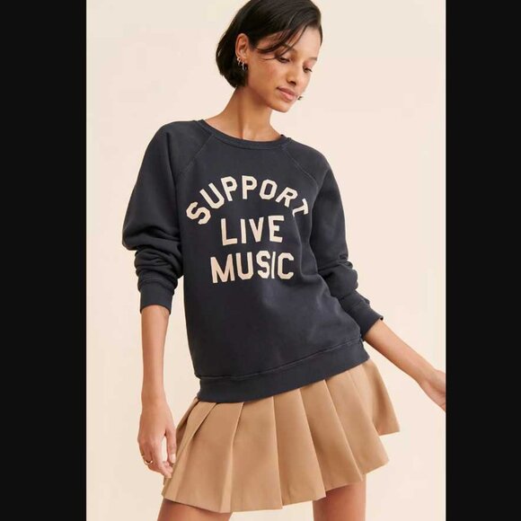 S Original Retro Band (from Anthropologie) Support Live Music sweatshirt - Picture 2 of 10